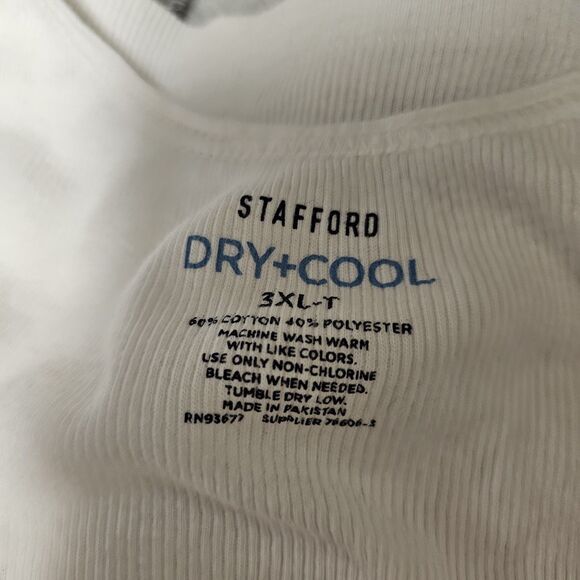 Stafford 2-Pack Men's Big & Tall Dry+Cool Blended Cotton Tank Top A-Shirt 3XLT - Picture 1 of 2